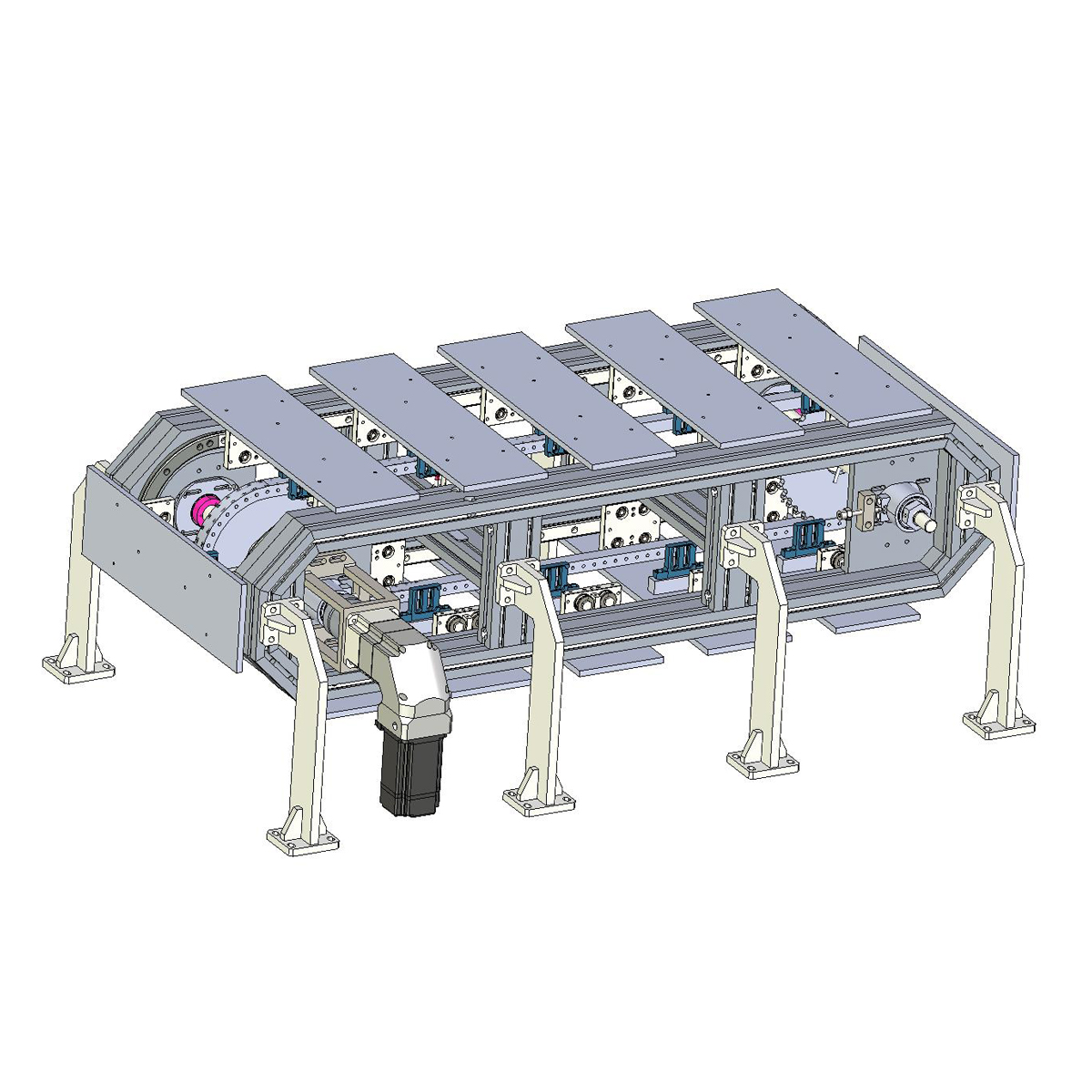 立式双轨环形导轨运送线12工位双底双轨循环线模子